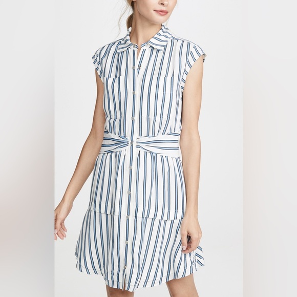 10 Crosby Derek Lam Dresses & Skirts - Derek Lam 10 Crosby Striped Tie Waist Shirt Dress Size 8